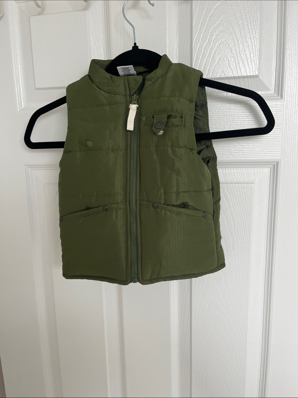 Kids Olive Green Puffer Vest - Little Lad size 24m